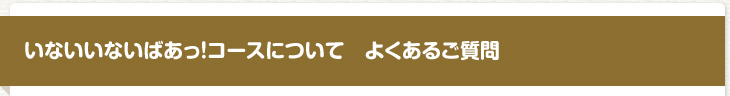 いないいないばあっ！コースについて　よくあるご質問