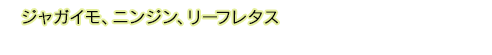 ジャガイモ、ニンジン、リーフレタス